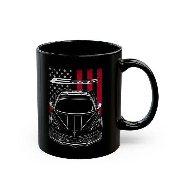 Chevrolet Corvette C8 E Ray 2024 Mug - US Flag Coffee Mug 11 oz by Auto Art Apparel