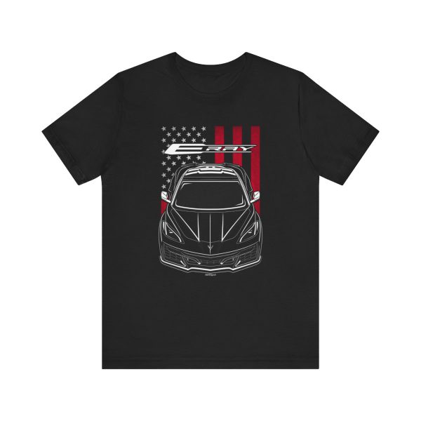 Chevrolet Corvette C8 E Ray 2024 T-shirt - US Flag Shirt by Auto Art Apparel
