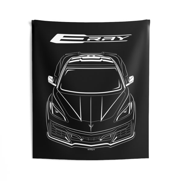 Chevrolet Corvette C8 E Ray 2024 Tapestry 50 x 60 inch by Auto Art Apparel