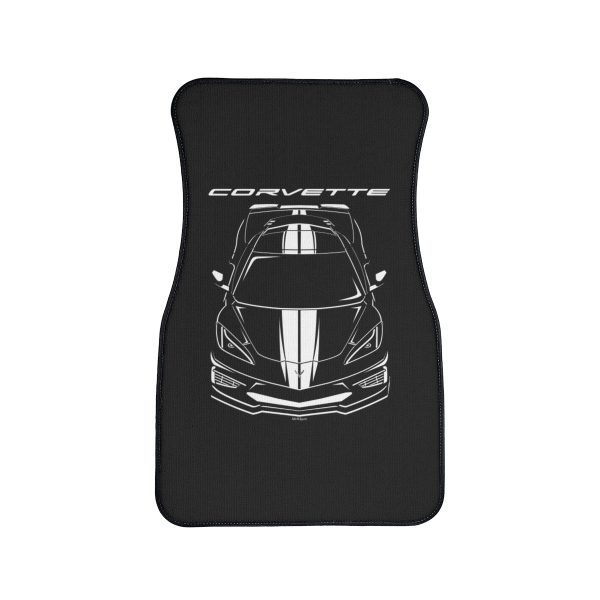 Chevrolet Corvette C8 White Stripes Car Mat Front Carpet Floor Mats by Auto Art Apparel