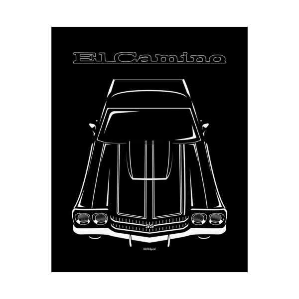 Chevrolet El Camino SS 1970 Black Stripes Poster 16 x 20 inch by Auto Art Apparel