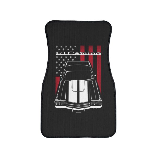 Chevrolet El Camino SS 1970 White Stripes Car Mat - US Flag Floor Mats Front Carpet Floor Mats by Auto Art Apparel