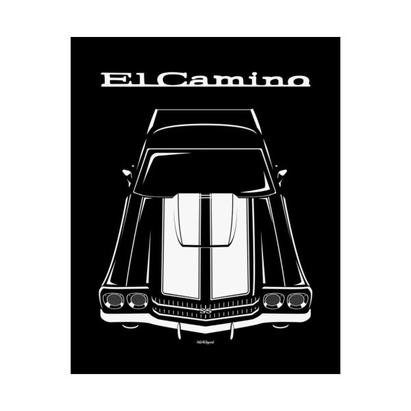 Chevrolet El Camino SS 1970 White Stripes Poster 16 x 20 inch by Auto Art Apparel