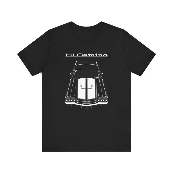 Chevrolet El Camino SS 1970 White Stripes T-shirt Black by Auto Art Apparel