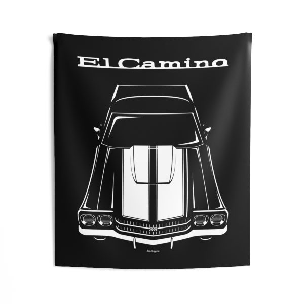 Chevrolet El Camino SS 1970 White Stripes Tapestry 50 x 60 inch by Auto Art Apparel
