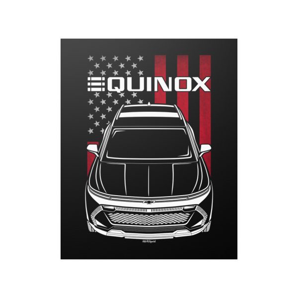 Chevrolet Equinox EV 2024 Poster - US Flag Print 16 x 20 inch by Auto Art Apparel