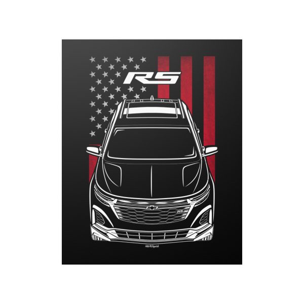 Chevrolet Equinox RS 2022-2024 Poster - US Flag Print 16 x 20 inch by Auto Art Apparel