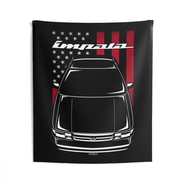 Chevrolet Impala SS 1994-1996 Tapestry - US Flag Wall Art 50 x 60 inch by Auto Art Apparel