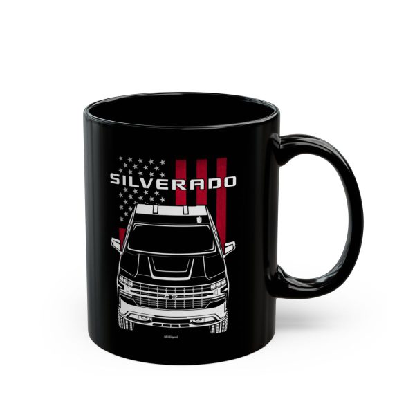 Chevrolet Silverado 1500 2019-2021 Mug - US Flag Coffee Mug 11 oz by Auto Art Apparel