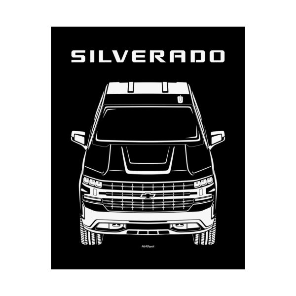 Chevrolet Silverado 1500 2019-2021 Poster 16 x 20 inch by Auto Art Apparel