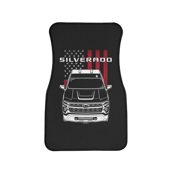 Chevrolet Silverado 1500 2022-2024 Car Mat - US Flag Floor Mats Front Carpet Floor Mats by Auto Art Apparel