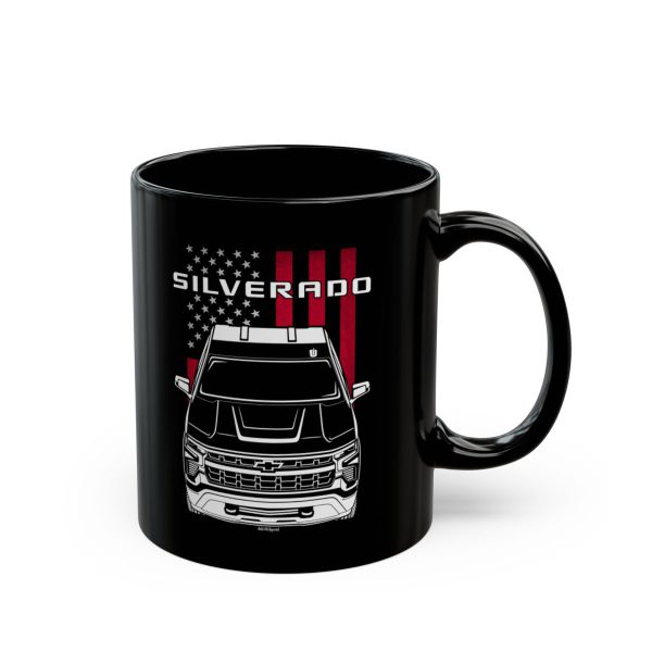 Chevrolet Silverado 1500 2022-2024 Mug - US Flag Coffee Mug 11 oz by Auto Art Apparel