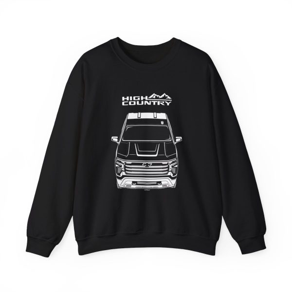 Chevrolet Silverado 1500 High Country 2022-2024 Crewneck Sweatshirt Black by Auto Art Apparel
