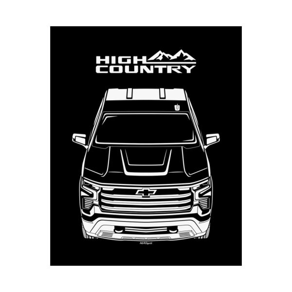 Chevrolet Silverado 1500 High Country 2022-2024 Poster 16 x 20 inch by Auto Art Apparel