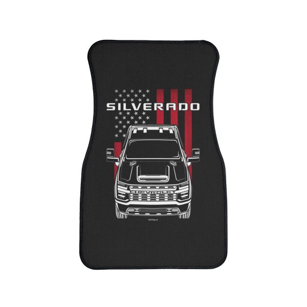 Chevrolet Silverado 3500 HD 2020-2023 Car Mat - US Flag Floor Mats Front Carpet Floor Mats by Auto Art Apparel