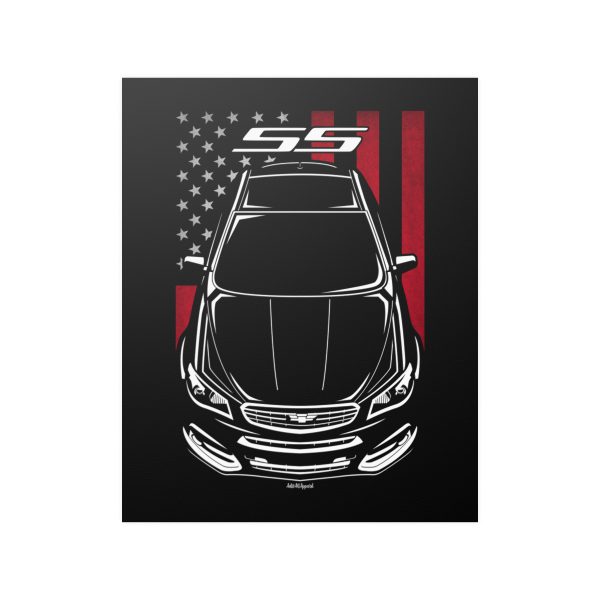 Chevrolet SS 2014-2017 Poster - US Flag Print 16 x 20 inch by Auto Art Apparel