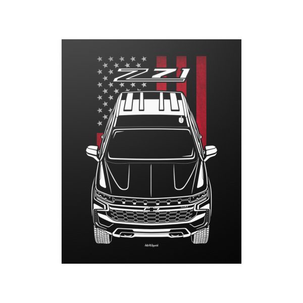 Chevrolet Suburban Z71 2021-2023 Poster - US Flag Print 16 x 20 inch by Auto Art Apparel