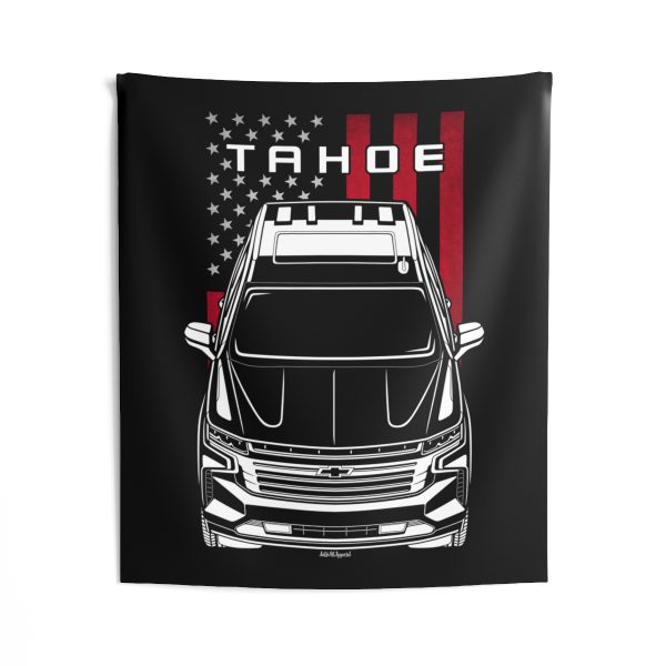 Chevrolet Tahoe 2021-2023 Tapestry - US Flag Wall Art 50 x 60 inch by Auto Art Apparel