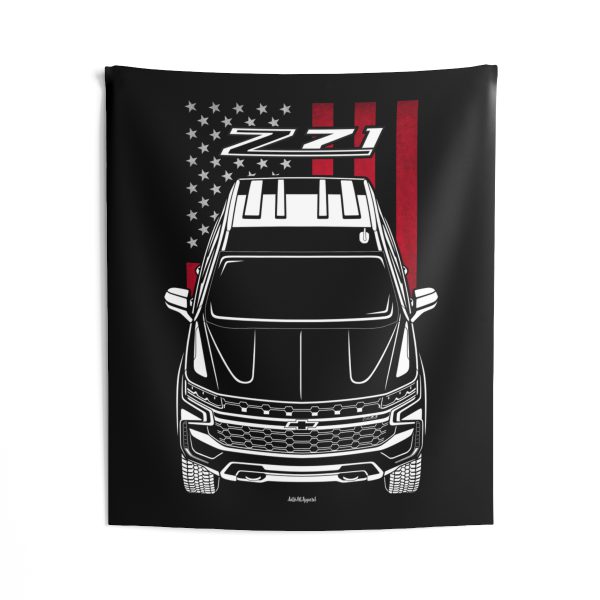 Chevrolet Tahoe Z71 2021-2023 Tapestry - US Flag Wall Art 50 x 60 inch by Auto Art Apparel