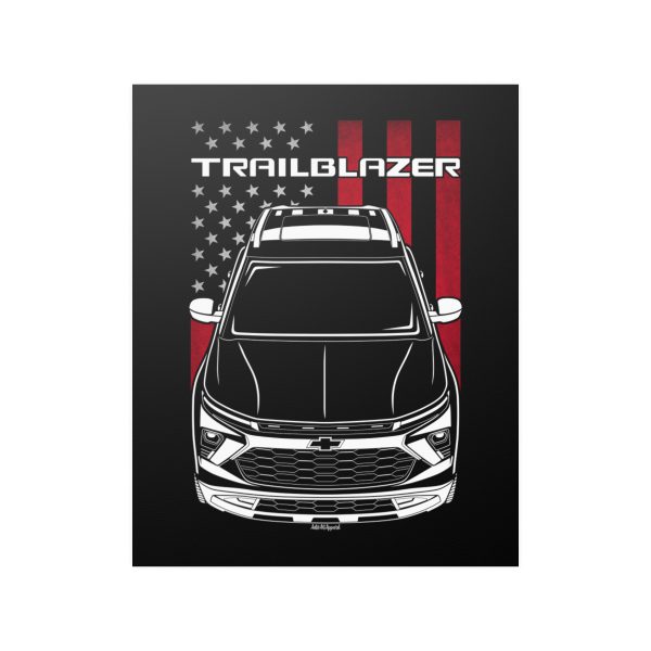 Chevrolet Trailblazer Activ 2024 Poster - US Flag Print 16 x 20 inch by Auto Art Apparel