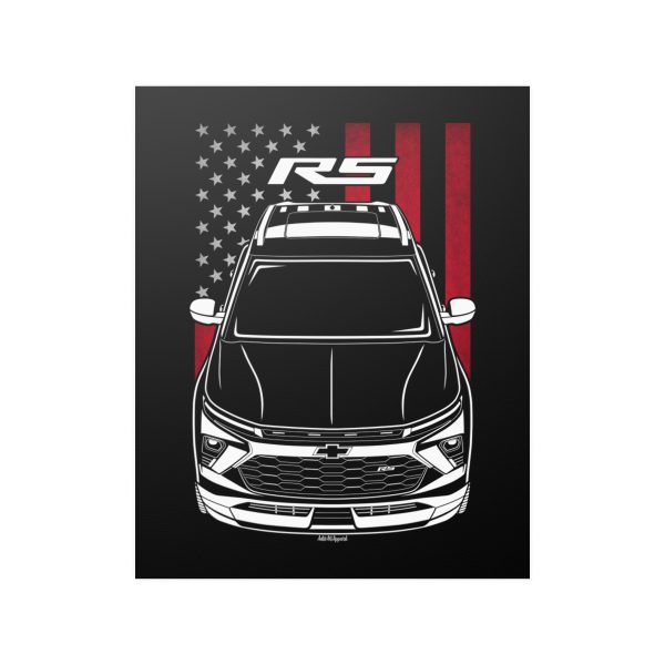 Chevrolet Trailblazer RS 2024 Poster - US Flag Print 16 x 20 inch by Auto Art Apparel