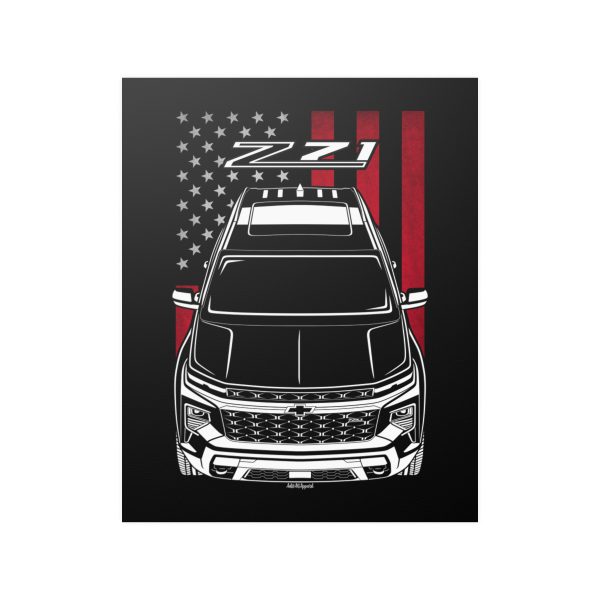 Chevrolet Traverse Z71 2024 Poster - US Flag Print 16 x 20 inch by Auto Art Apparel