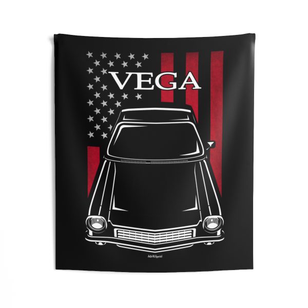 Chevrolet Vega 1971-1973 Tapestry - US Flag Wall Art 50 x 60 inch by Auto Art Apparel