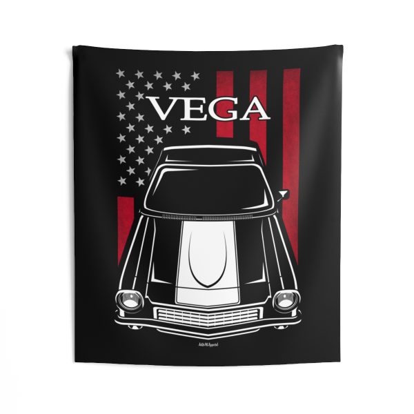 Chevrolet Vega GT 1971-1973 Tapestry - US Flag Wall Art 50 x 60 inch by Auto Art Apparel
