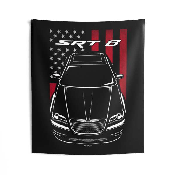 Chrysler 300C SRT8 2012-2014 Tapestry - US Flag Wall Art 50 x 60 inch by Auto Art Apparel