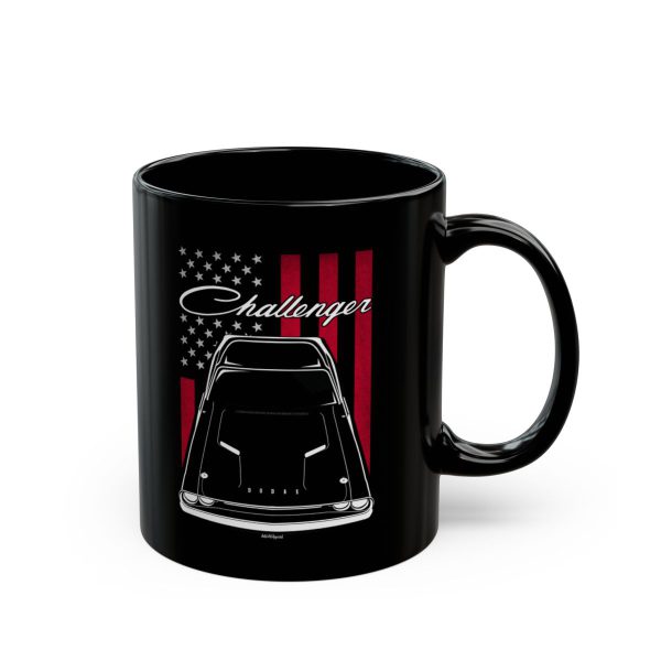 Dodge Challenger 1970-1971 Mug - US Flag Coffee Mug 11 oz by Auto Art Apparel
