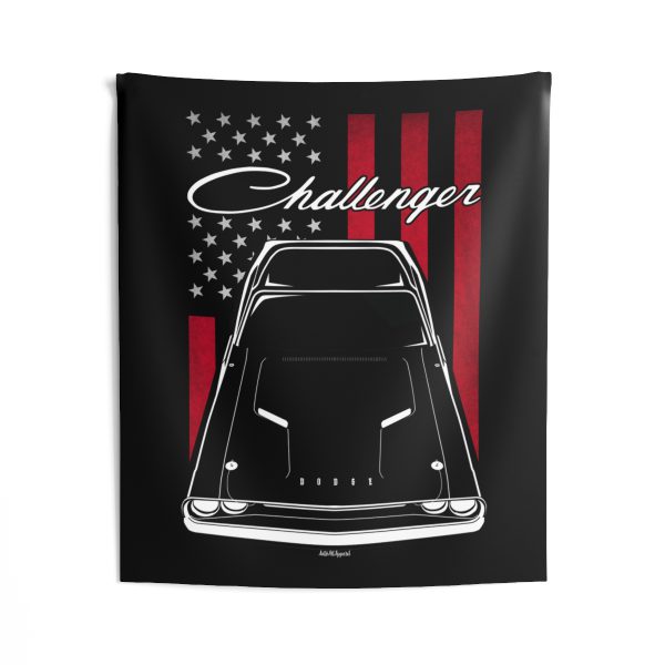 Dodge Challenger 1970-1971 Tapestry - US Flag Wall Art 50 x 60 inch by Auto Art Apparel