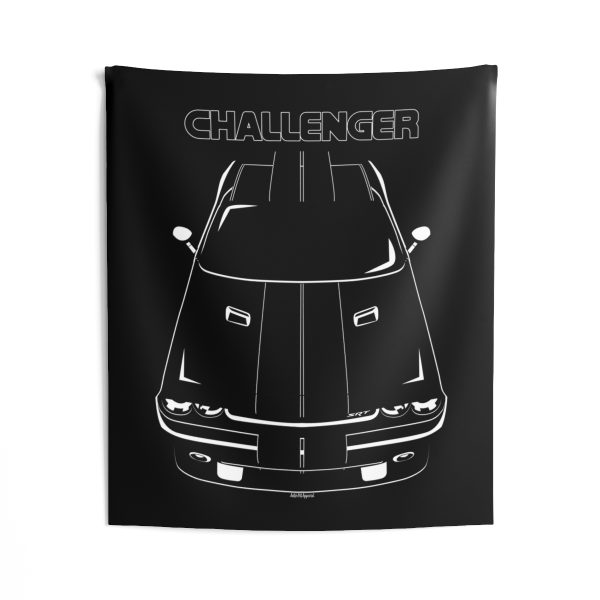 Dodge Challenger 2008-2014 Black Stripes Tapestry 50 x 60 inch by Auto Art Apparel
