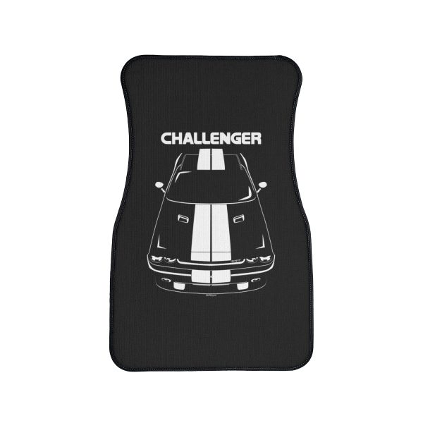 Dodge Challenger 2008-2014 White Stripes Car Mat Front Carpet Floor Mats by Auto Art Apparel