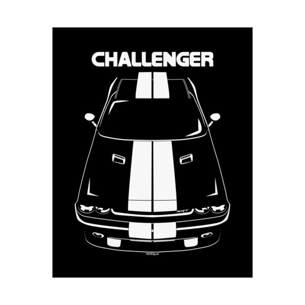 Dodge Challenger 2008-2014 White Stripes Poster 16 x 20 inch by Auto Art Apparel