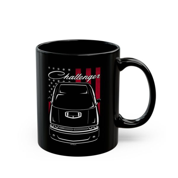 Dodge Challenger RT Shaker Mug - US Flag Coffee Mug 11 oz by Auto Art Apparel