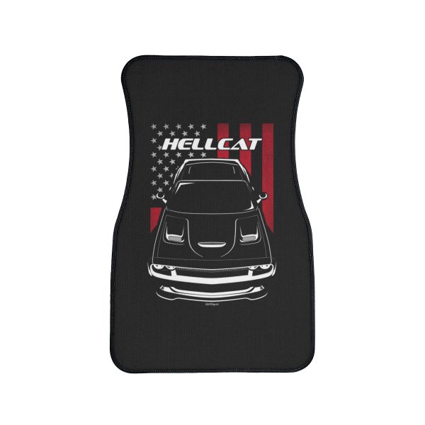 Dodge Challenger SRT Hellcat 2015-2019 Car Mat - US Flag Floor Mats Front Carpet Floor Mats by Auto Art Apparel