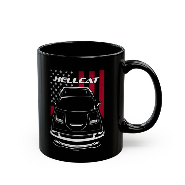 Dodge Challenger SRT Hellcat 2015-2019 Mug - US Flag Coffee Mug 11 oz by Auto Art Apparel