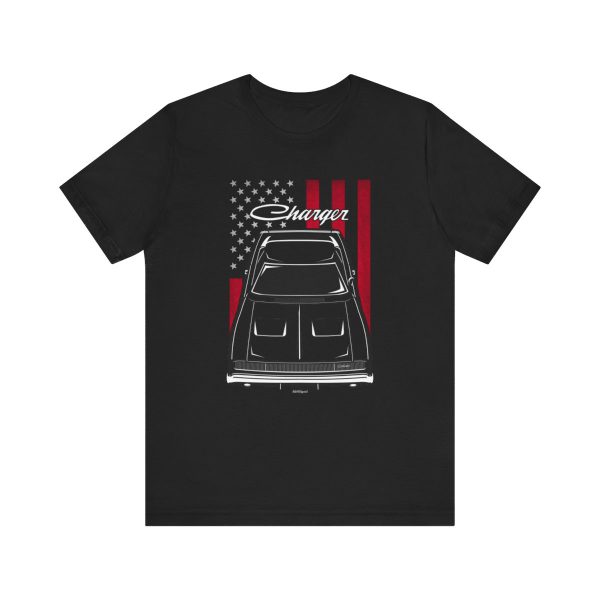 Dodge Charger 1968 T-shirt - US Flag Shirt by Auto Art Apparel