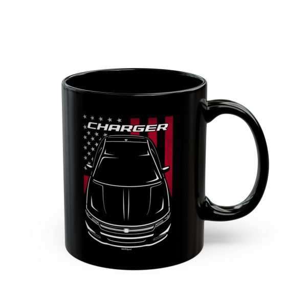 Dodge Charger 2015-2023 Mug - US Flag Coffee Mug 11 oz by Auto Art Apparel