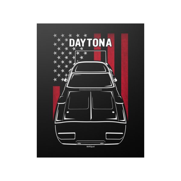 Dodge Charger Daytona 1969 Poster - US Flag Print 16 x 20 inch by Auto Art Apparel