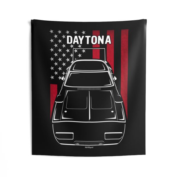 Dodge Charger Daytona 1969 Tapestry - US Flag Wall Art 50 x 60 inch by Auto Art Apparel