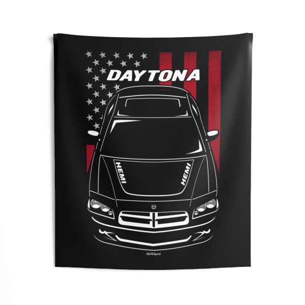 Dodge Charger Daytona 2006-2009 Tapestry - US Flag Wall Art 50 x 60 inch by Auto Art Apparel