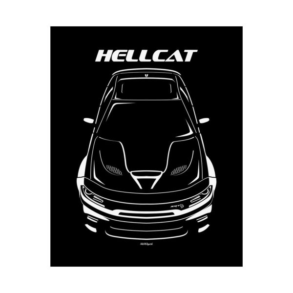 Dodge Charger Hellcat Widebody Poster 16 x 20 inch by Auto Art Apparel