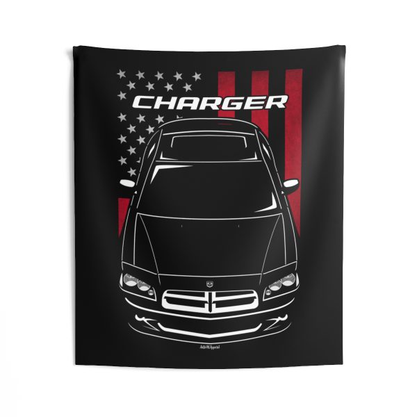 Dodge Charger LX 2006-2010 Tapestry - US Flag Wall Art 50 x 60 inch by Auto Art Apparel