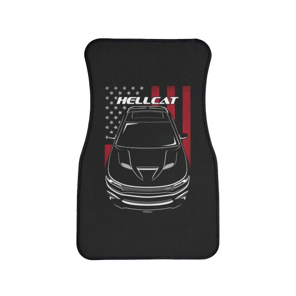 Dodge Charger SRT Hellcat 2015-2019 Car Mat - US Flag Floor Mats Front Carpet Floor Mats by Auto Art Apparel