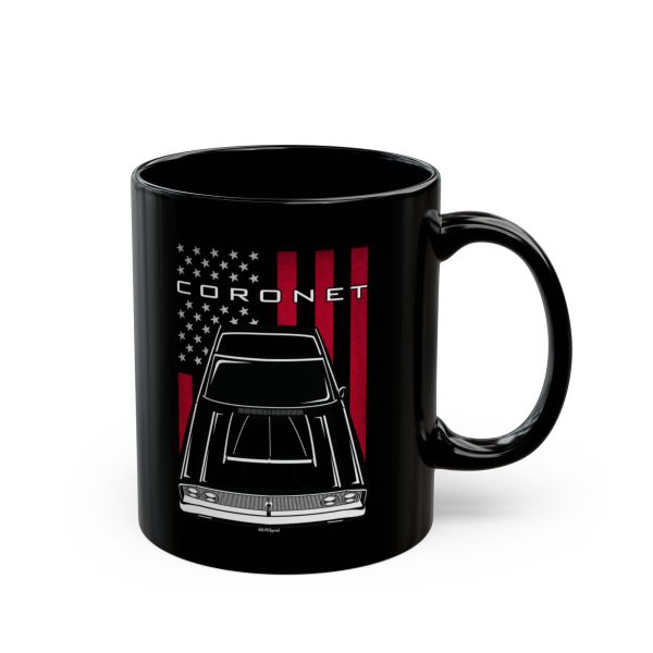 Dodge Coronet 1968 Mug - US Flag Coffee Mug 11 oz by Auto Art Apparel