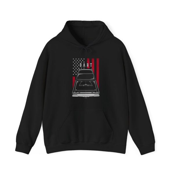 Dodge Dart 1968 Hoodie - US Flag Hooded Sweatshirt Black by Auto Art Apparel