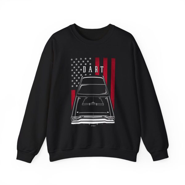 Dodge Dart 1968 Sweatshirt - US Flag Crewneck Black by Auto Art Apparel