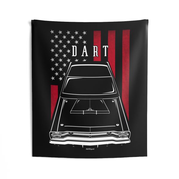 Dodge Dart 1968 Tapestry - US Flag Wall Art 50 x 60 inch by Auto Art Apparel