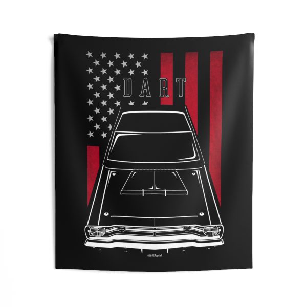 Dodge Dart Super Stock 1968 Tapestry - US Flag Wall Art 50 x 60 inch by Auto Art Apparel